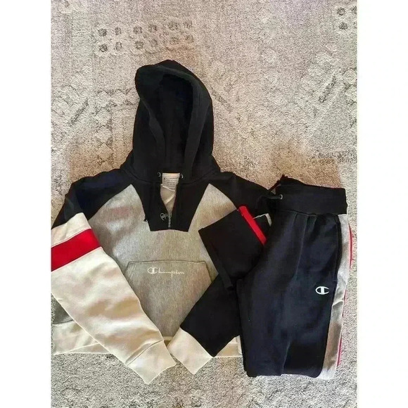 Champion Men's Multicolor Patchwork Sweat Set Size M Casual Outfit - Picture 1 of 7